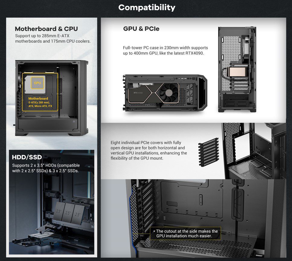 Antec Performance 1 Ft Video Revealed: High-Performance Full-Tower Gaming Pc Case 6 Antec india compatibility