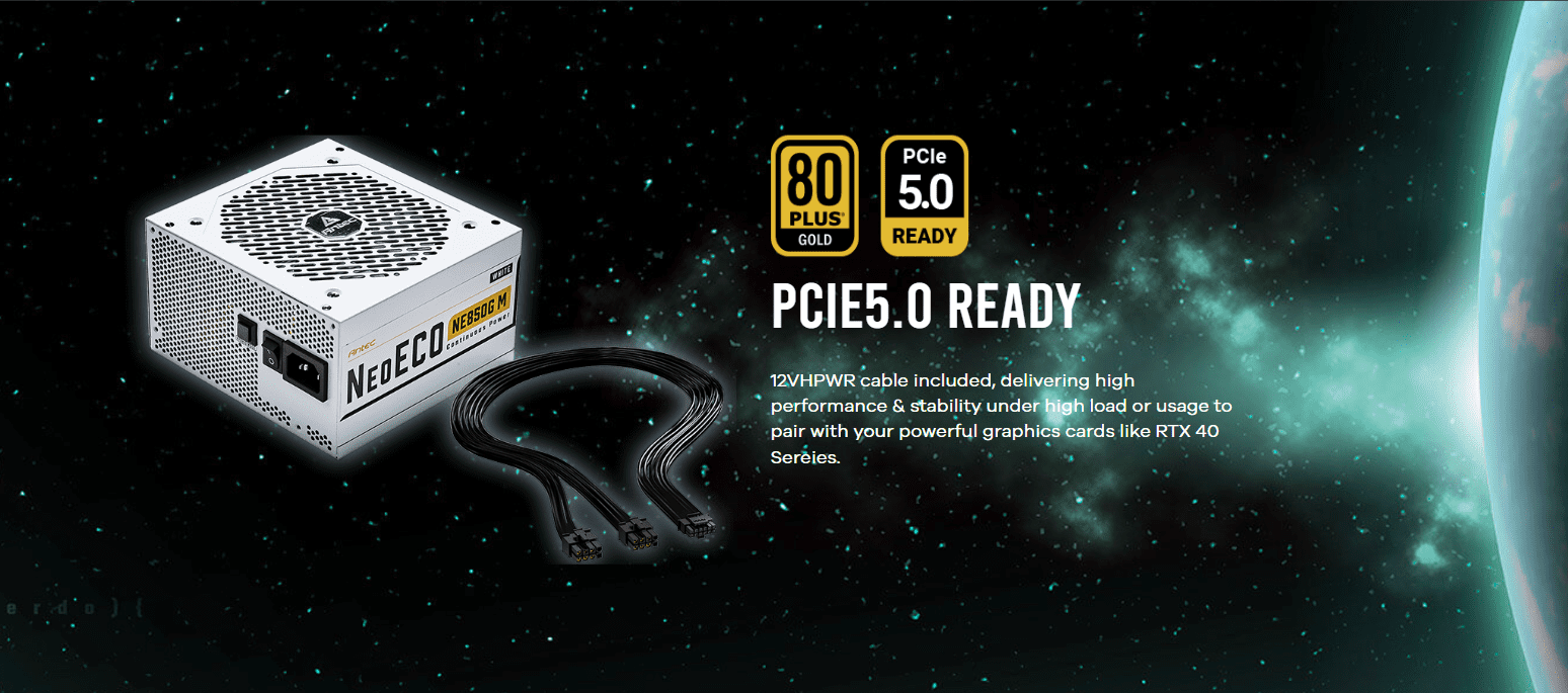 Antec Ne850G Modular White Power Supply (Psu) 8 Pcie5. 0 ready