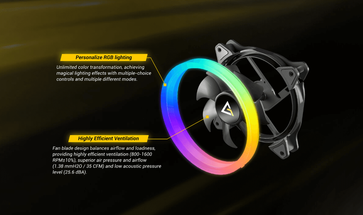 Antec Neon 120 Pwm Argb 3 In 1 Fan 3 Pwm argb fan