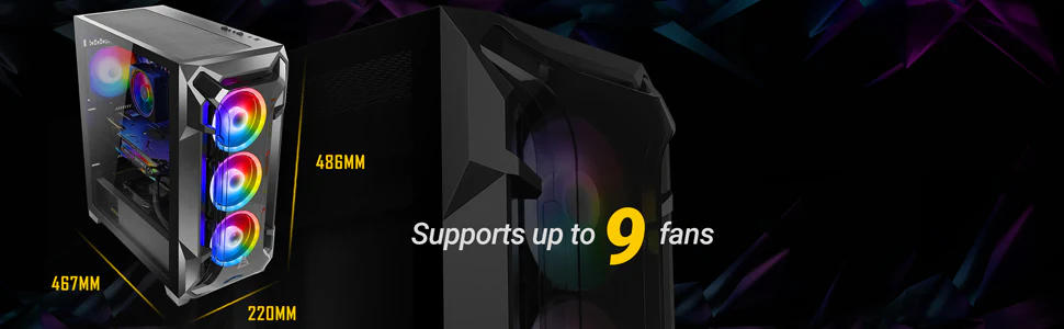 Antec Df600 Flux Mid Tower Case 5 Support up to 9 fans