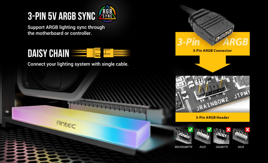 Antec PCIE 4.0 ARGB Vertical Bracket PCIE 4.0 Cable Kit