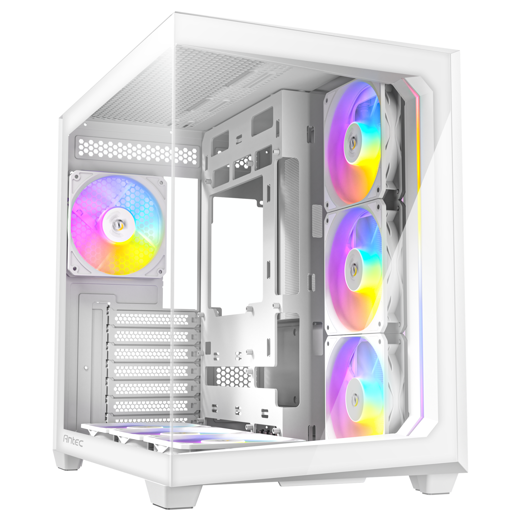 Antec C5 ARGB White Mid Tower PC Case | Panoramic Glass & 7 PWM Fans
