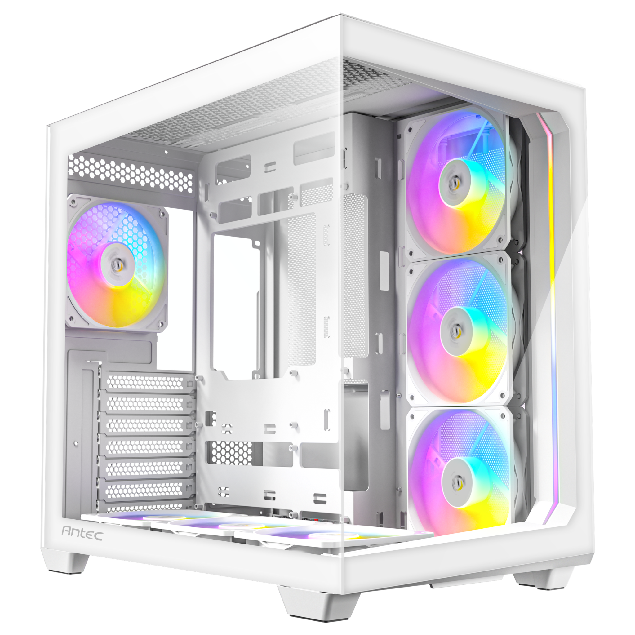 Antec C5 ARGB White Mid Tower PC Case | Panoramic Glass & 7 PWM Fans