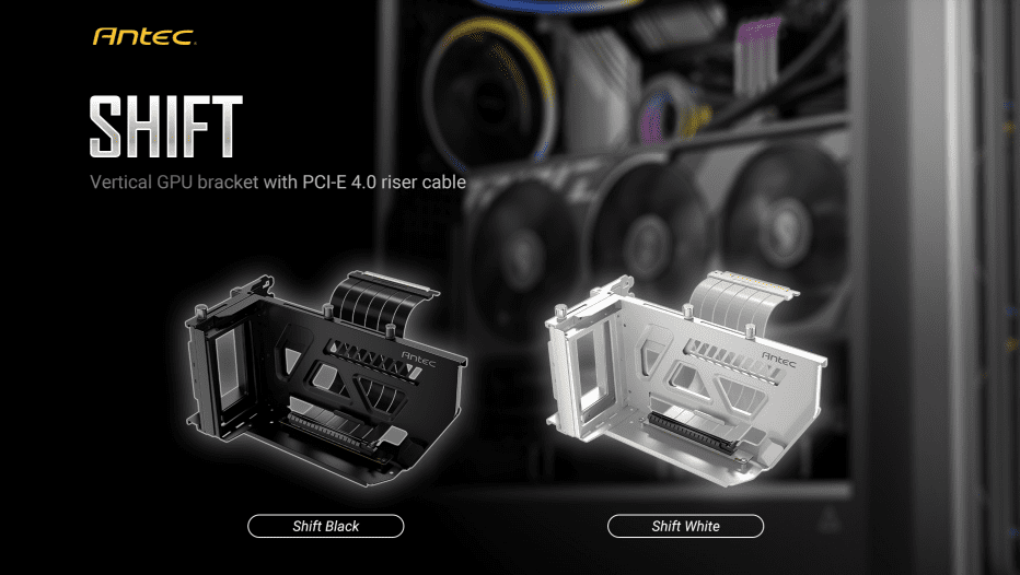 Antec Shift Vertical GPU Bracket with PCI-E 4.0 Riser Cable