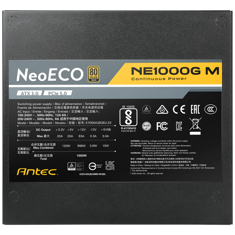 Antec NE1000G M ATX 3.0 Power Supply (PSU)