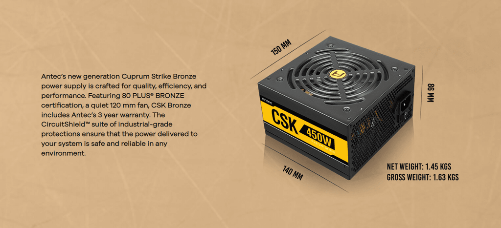 Antec CSK 450 Bronze Power Supply (PSU)