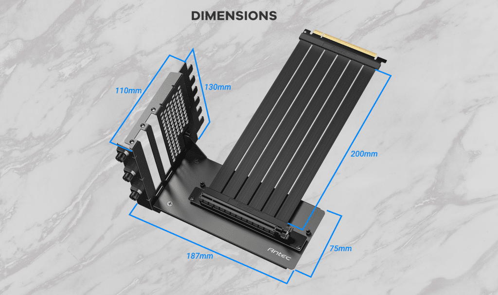 Antec RTX40 PCI-E 4.0 Riser Cable Vertical Bracket kit