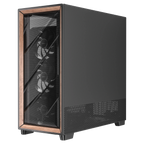 Side exhaust and cable management side view of the Antec FLUX PRO Black E-ATX PC Case
