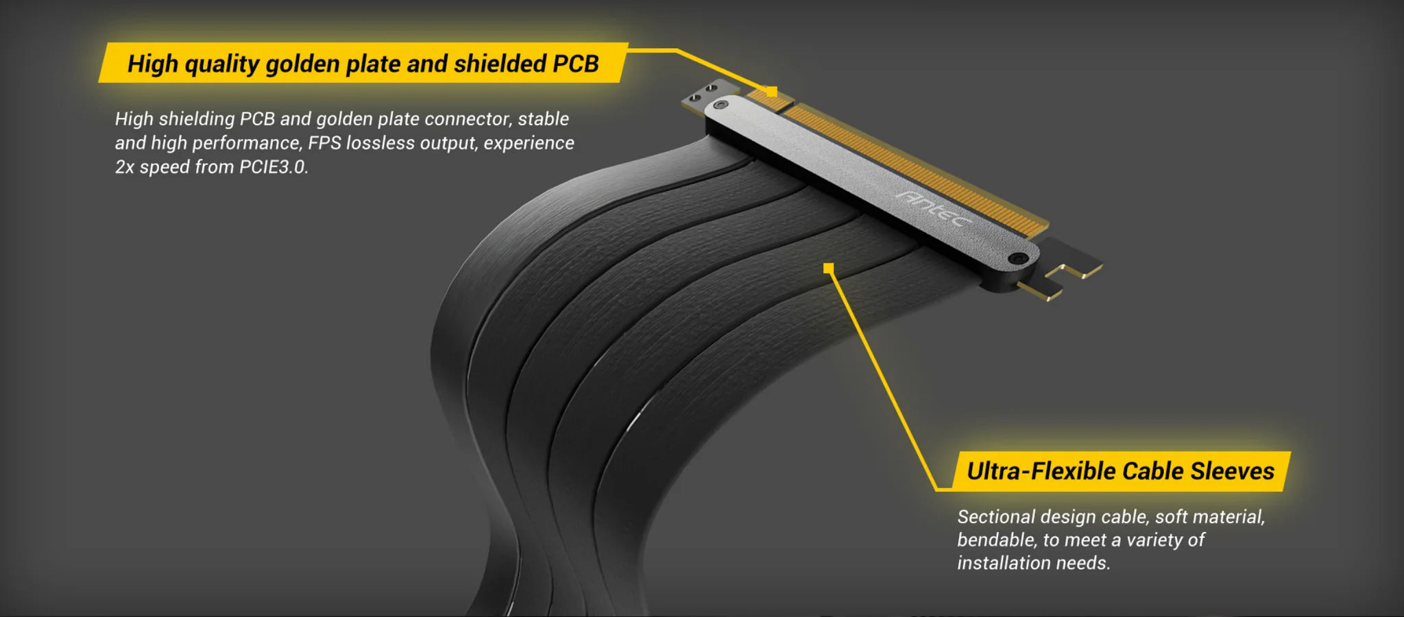 Antec PCI-E 4.0 Riser Cable with Bracket