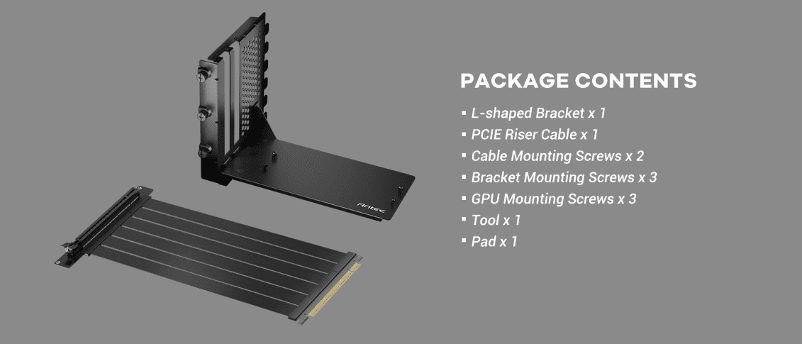 Antec RTX40 PCI-E 4.0 Riser Cable Vertical Bracket kit