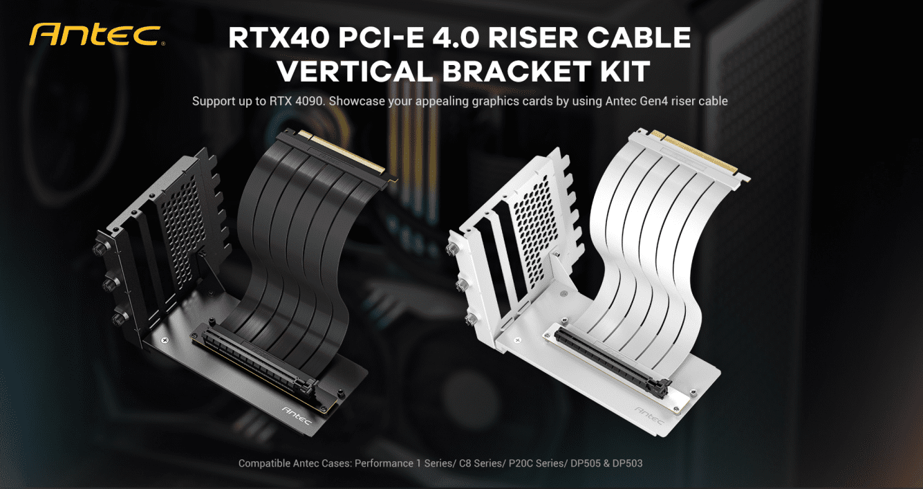 Antec RTX40 PCI-E 4.0 Riser Cable Vertical Bracket kit