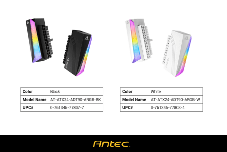 Antec ARGB ATX 24-Pin 90° Motherboard Power Adapter
