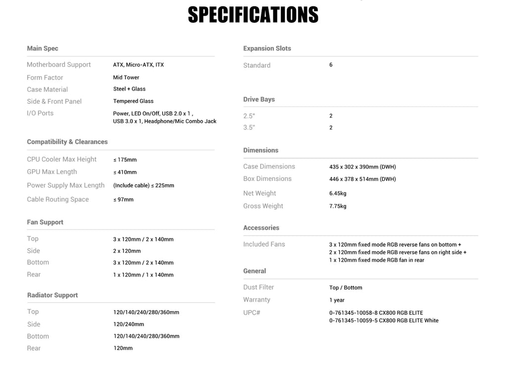 Antec CX800 RGB Elite – CX Series Case