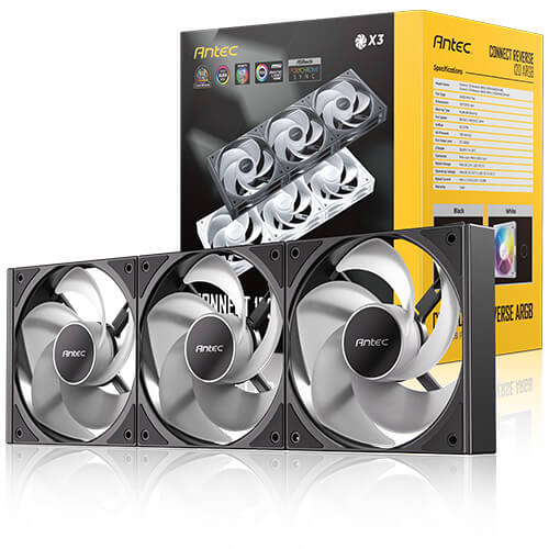 Antec Connect 120 Reverse ARGB Case Fans (3 In 1 Pack)