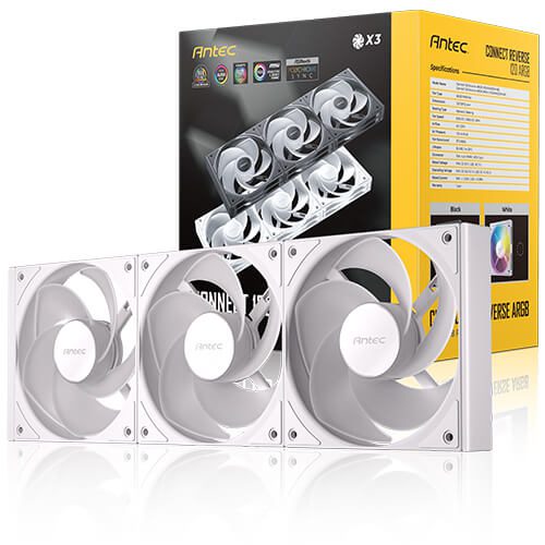 Antec Connect 120 Reverse ARGB Case Fans (3 In 1 Pack)